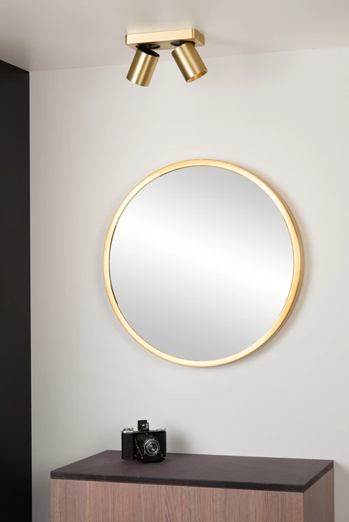 Lucide NIGEL - Spot plafond - LED Dim to warm - GU10 - 2x5W 2200K/3000K - Or Mat / Laiton - ambiance 1